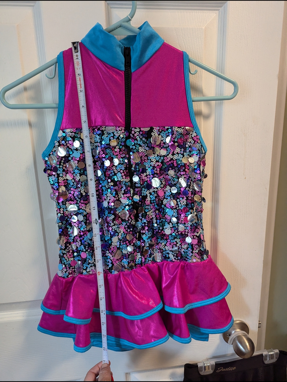 Wish Girls Pink & Turquoise Sequin Dance Dress